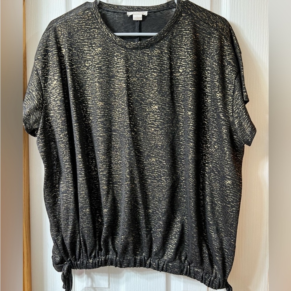 Dressy Top - Relaxed Fit, Side Ties and Elastic bottom